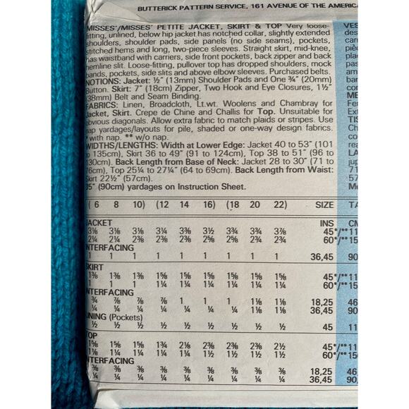 Butterick Sewing pattern 6007 suit blazer skirt sz 6 8 10 - Picture 5 of 6